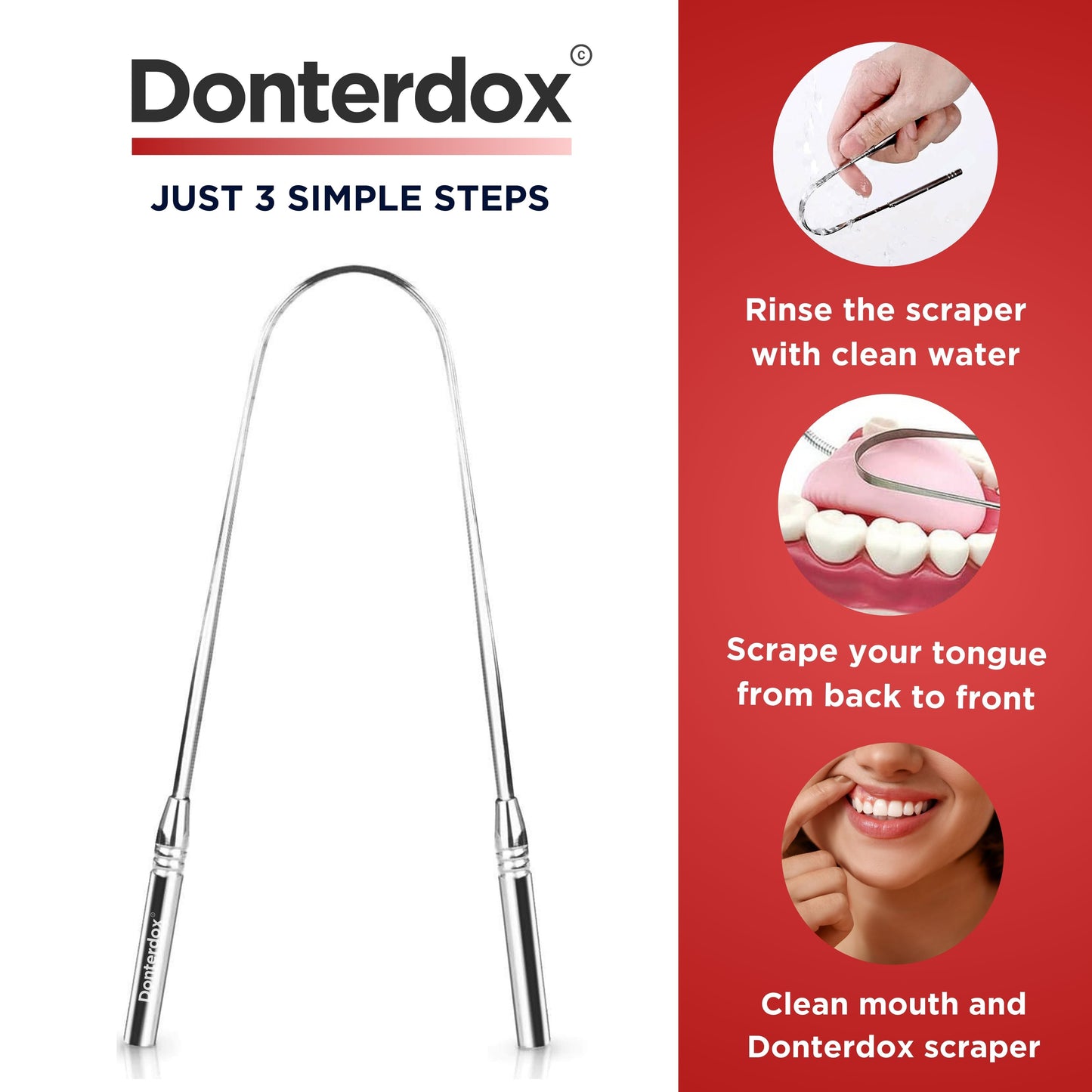Tongue Scraper - ที่ขูดลิ้นสแตนเลสทรง U-Shape
