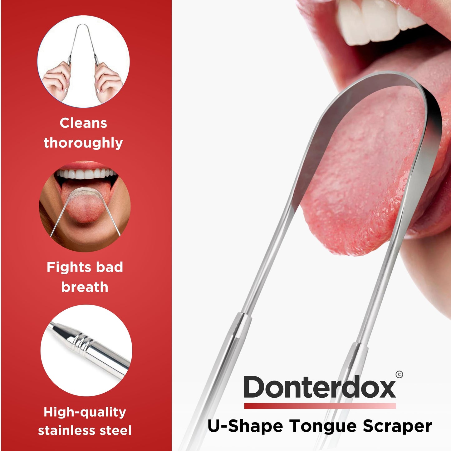 Tongue Scraper - ที่ขูดลิ้นสแตนเลสทรง U-Shape