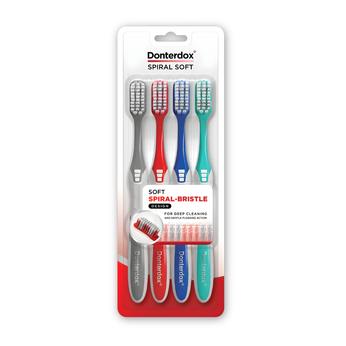 SpiralSoft Toothbrush - แปรงสีฟันขนเกลียวนุ่มพิเศษ แพ็ค 4 ด้าม